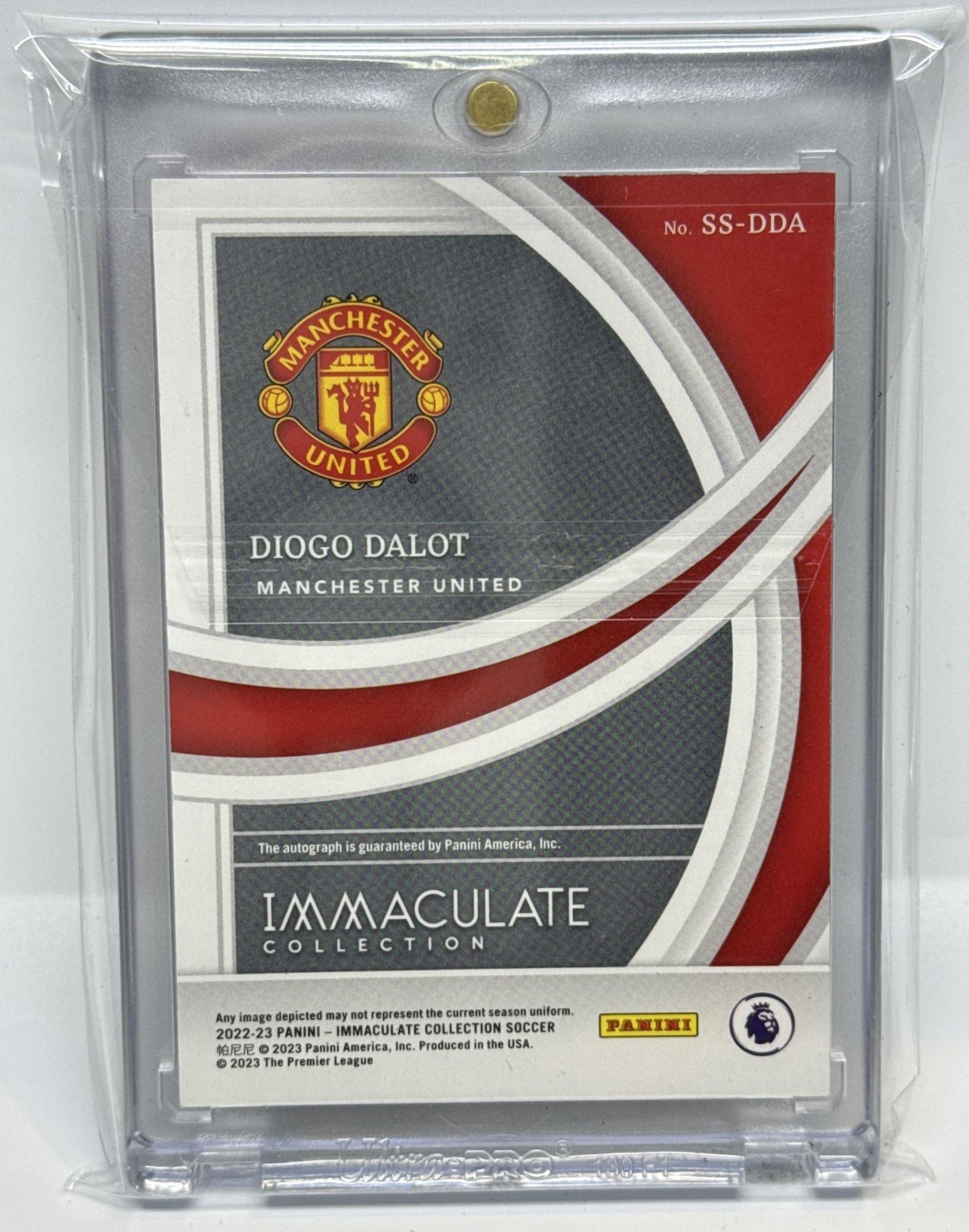 Diogo Dalot Panini Immaculate Collection 2022-23 Gold /10 Auto Manchester United