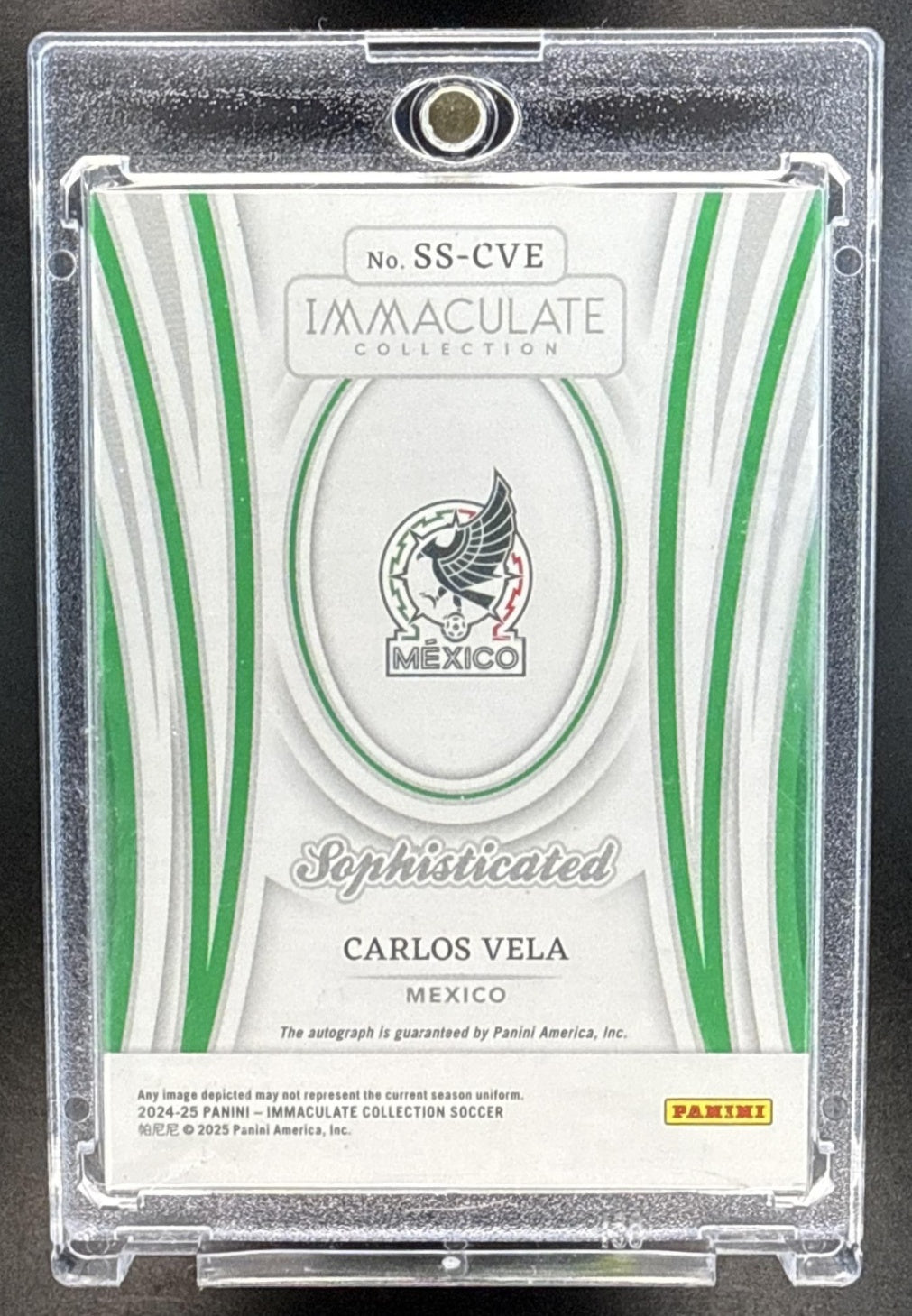 Carlos Vela Panini Immaculate Collection 2024-25 Sophisticated Auto /5 Mexico