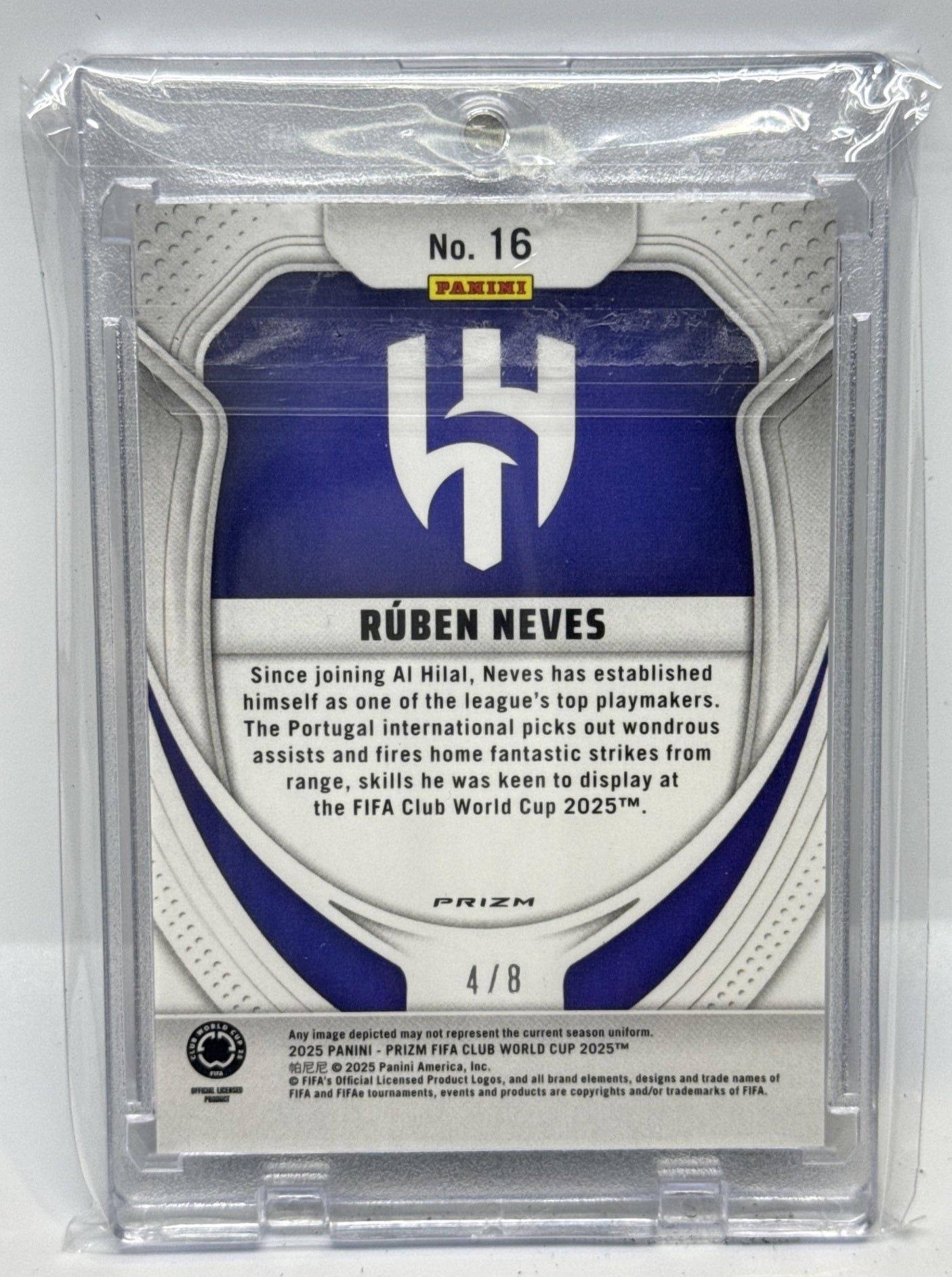 Ruben Neves Panini Prizm FIFA Club World Cup 2025 Blue Shimmer /8 Al-Hilal SFC