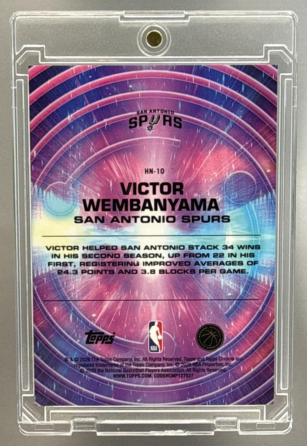 Victor Wembanyama Topps Cosmic Chrome 2025-26 Hypernova SSP San Antonio Spurs