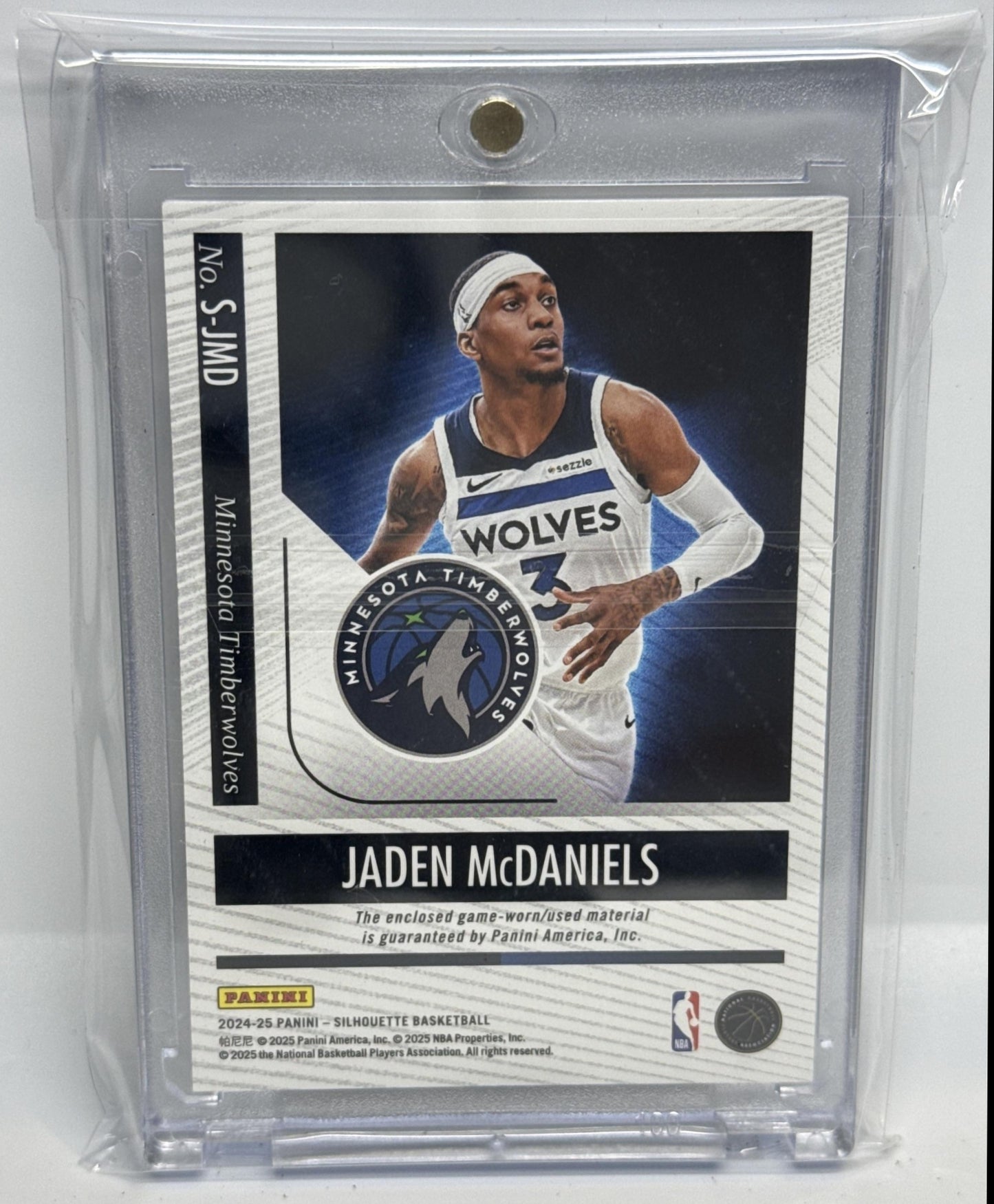 Jaden McDaniels Panini Silhouette 2024-25 Bronze /49 Minnesota Timberwolves