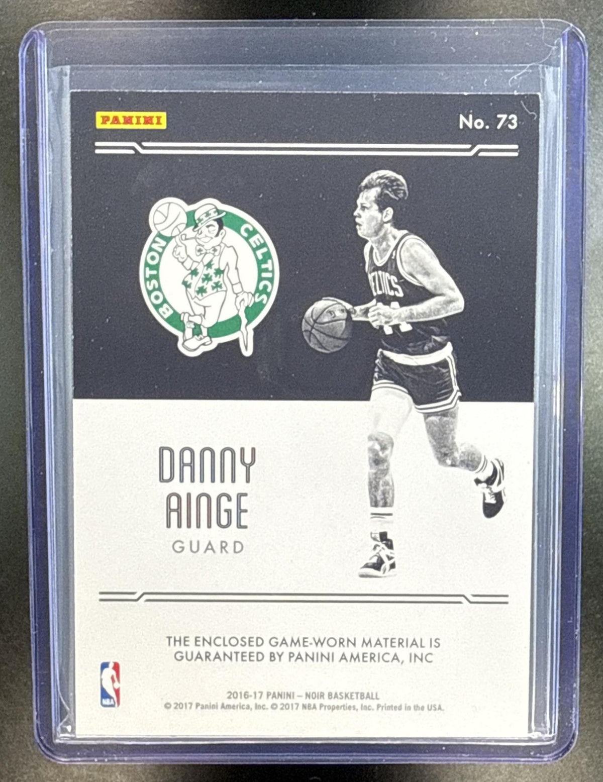 Danny Ainge Panini Noir 2016-17 Jumbo Materials Patches /10 MEM Boston Celtics