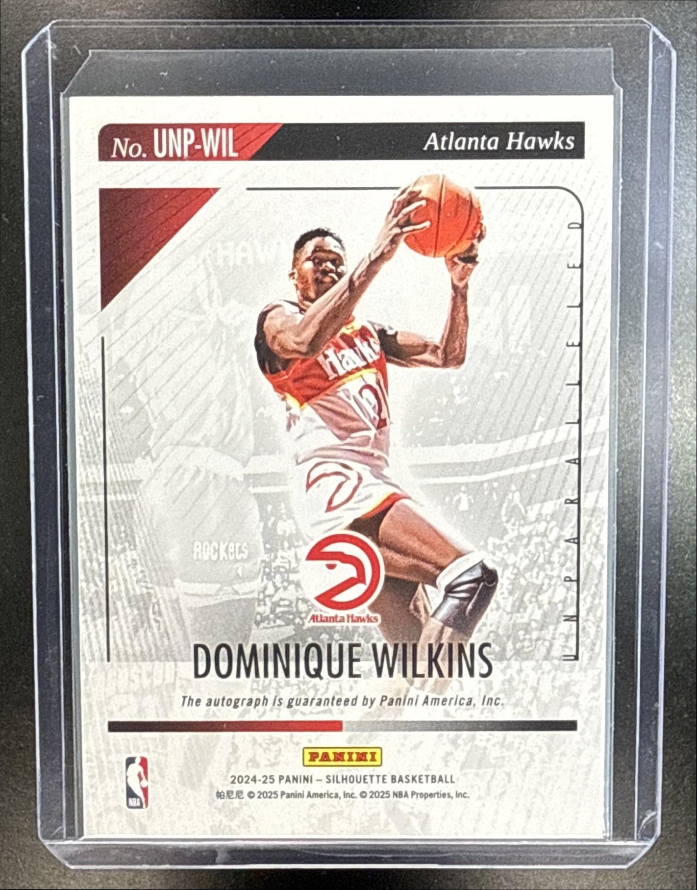 Dominique Wilkins Panini Silhouette 2024-25 Unparalleled /25 Auto Atlanta Hawks
