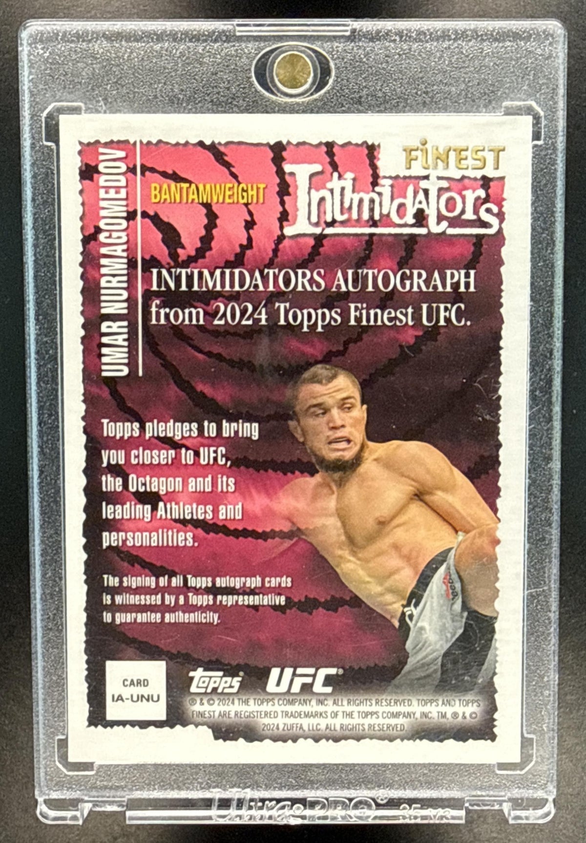 Umar Nurmagomedov Topps Finest UFC 2024 Intimidators Auto Black Refractor /25