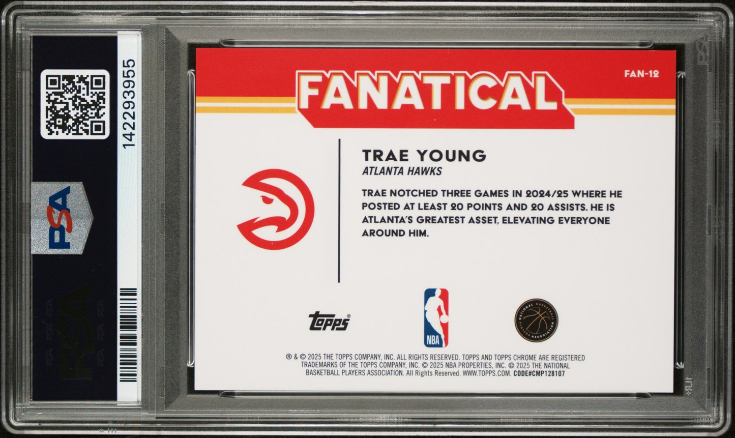 Trae Young Topps Chrome 2025-26 Gold Refractor /50 SSP PSA 10 Atlanta Hawks