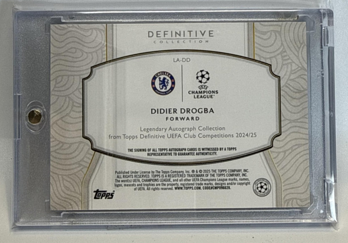 Didier Drogba Topps Definitive Collection UCC 2024-25/25 Auto Chelsea FC