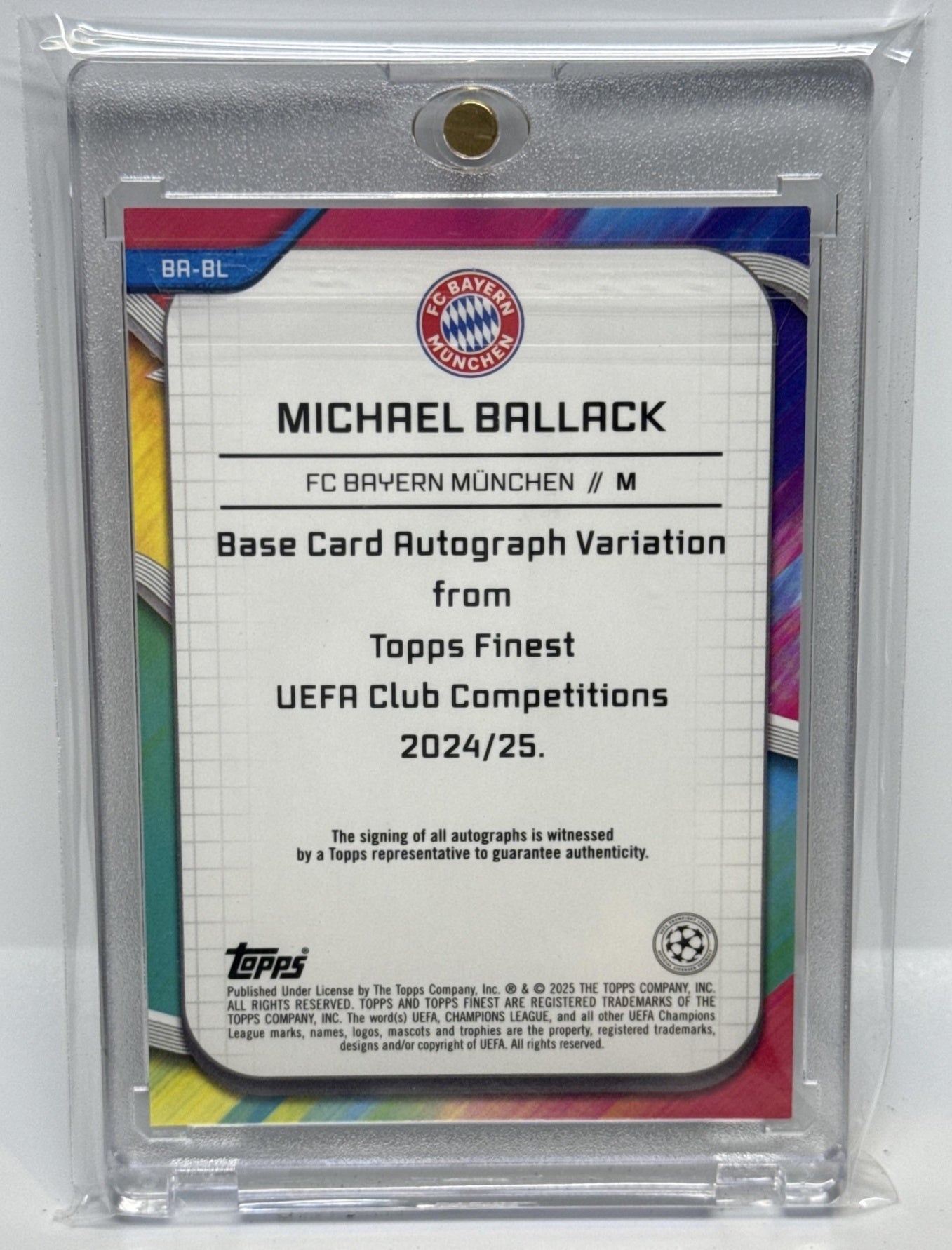 Michael Ballack Topps Finest UCC 2024-25 Magenta /75 Auto FC Bayern Munchen
