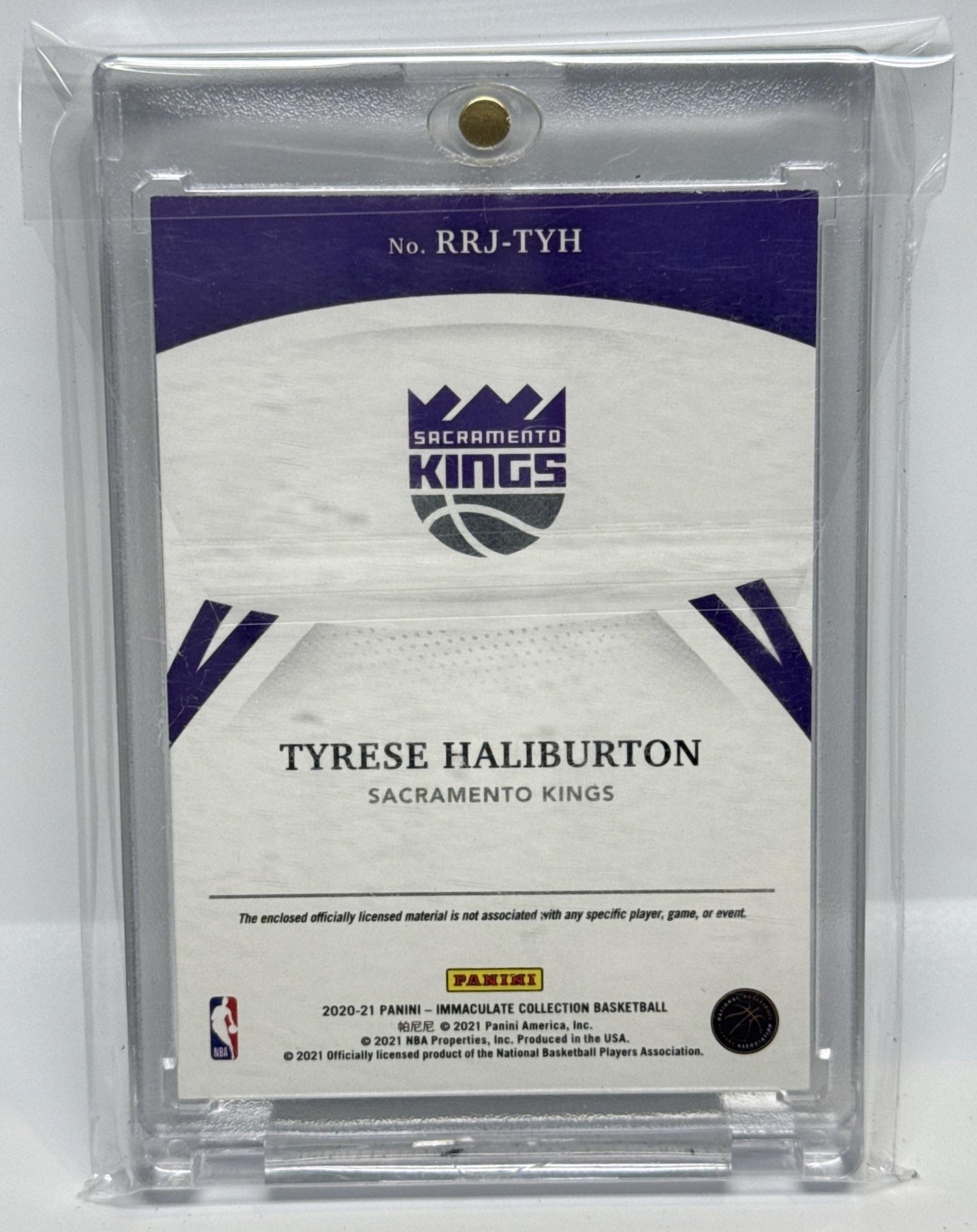 Tyrese Haliburton Panini Immaculate Collection 2020-21/99 RC Sacramento Kings