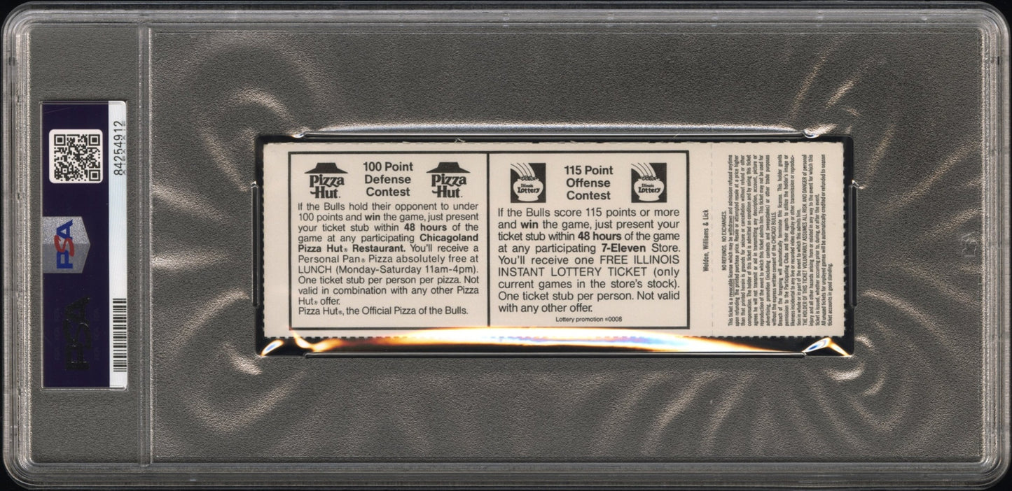 Michael Jordan NBA East Conference Finals Ticket GM.2 1992 MJ 20pts PSA 3 Bulls
