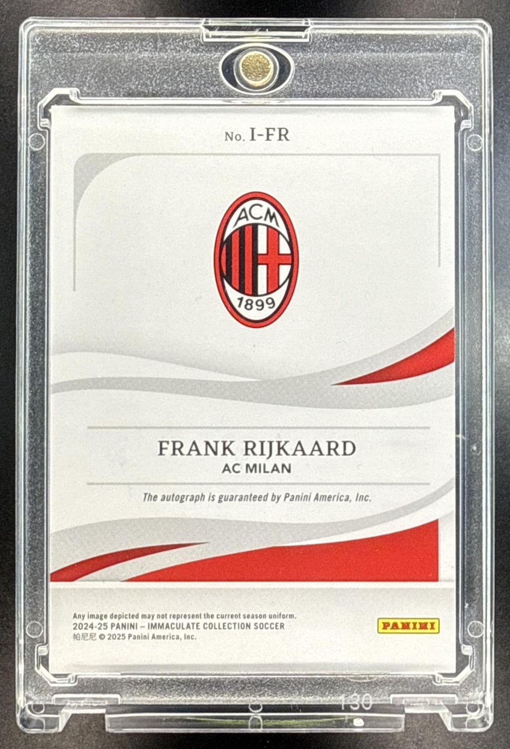 Frank Rijkaard Panini Immaculate Collection 2024-25 Ink Silver /25 AC Milan