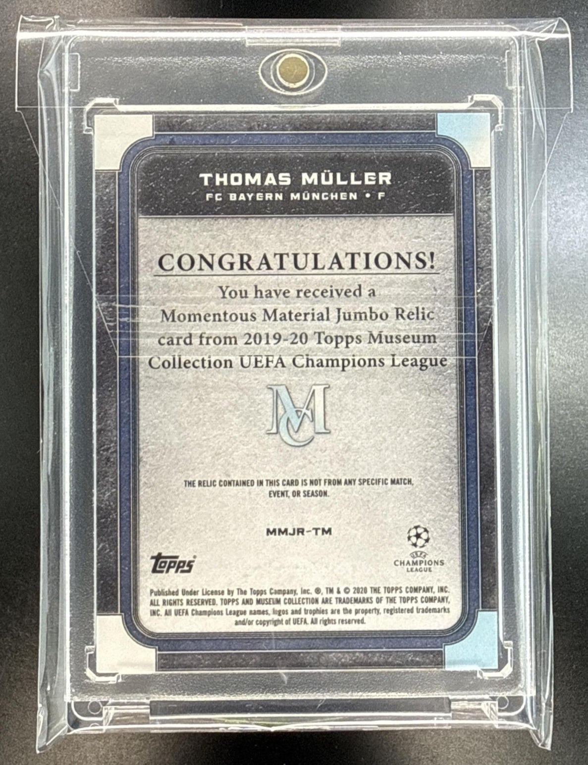 Thomas Muller Topps Museum Collection UCL 2019 MMJR-TM /50 FC Bayern Munchen