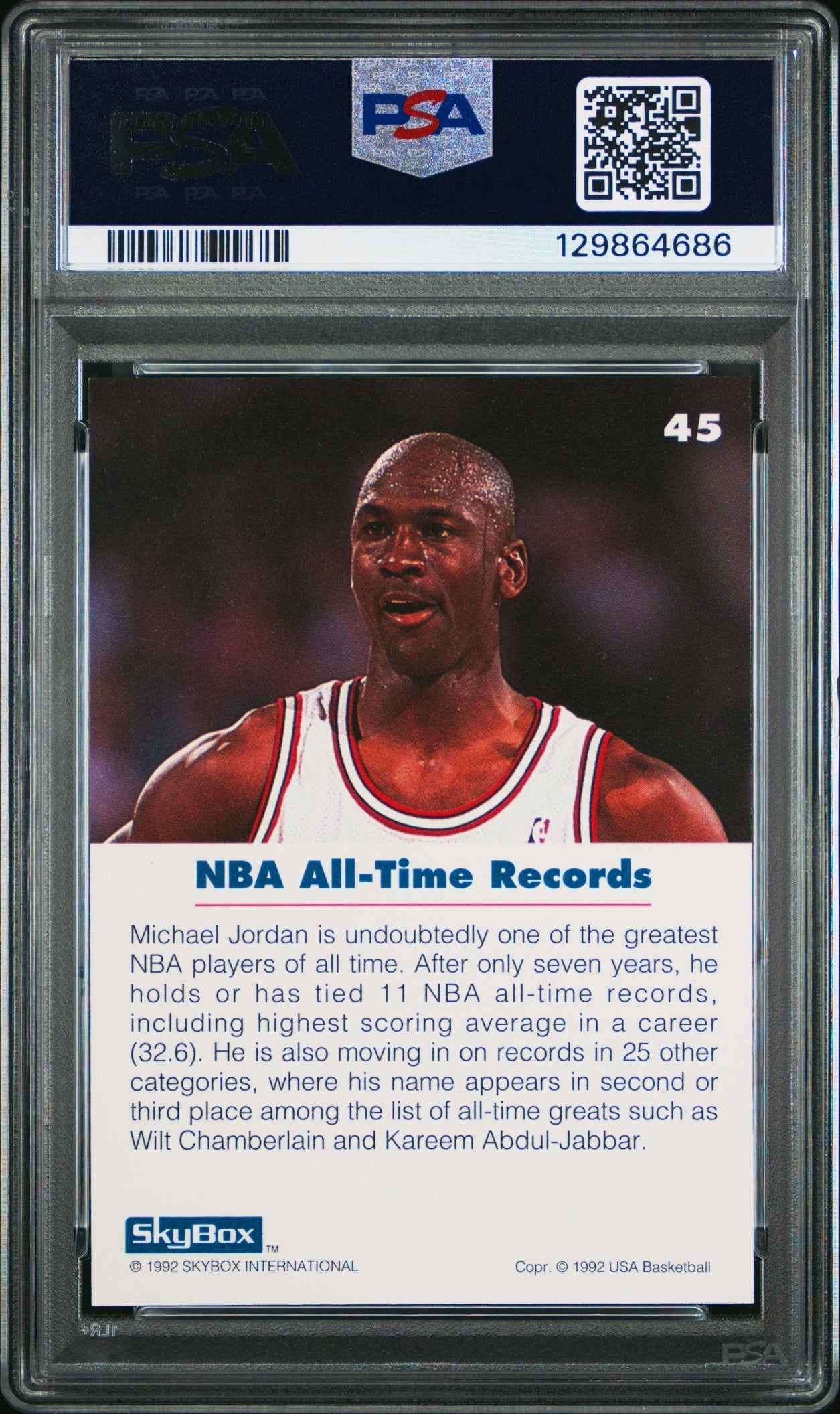 Michael Jordan Skybox USA 1992-93 PSA 9 Chicago Bulls
