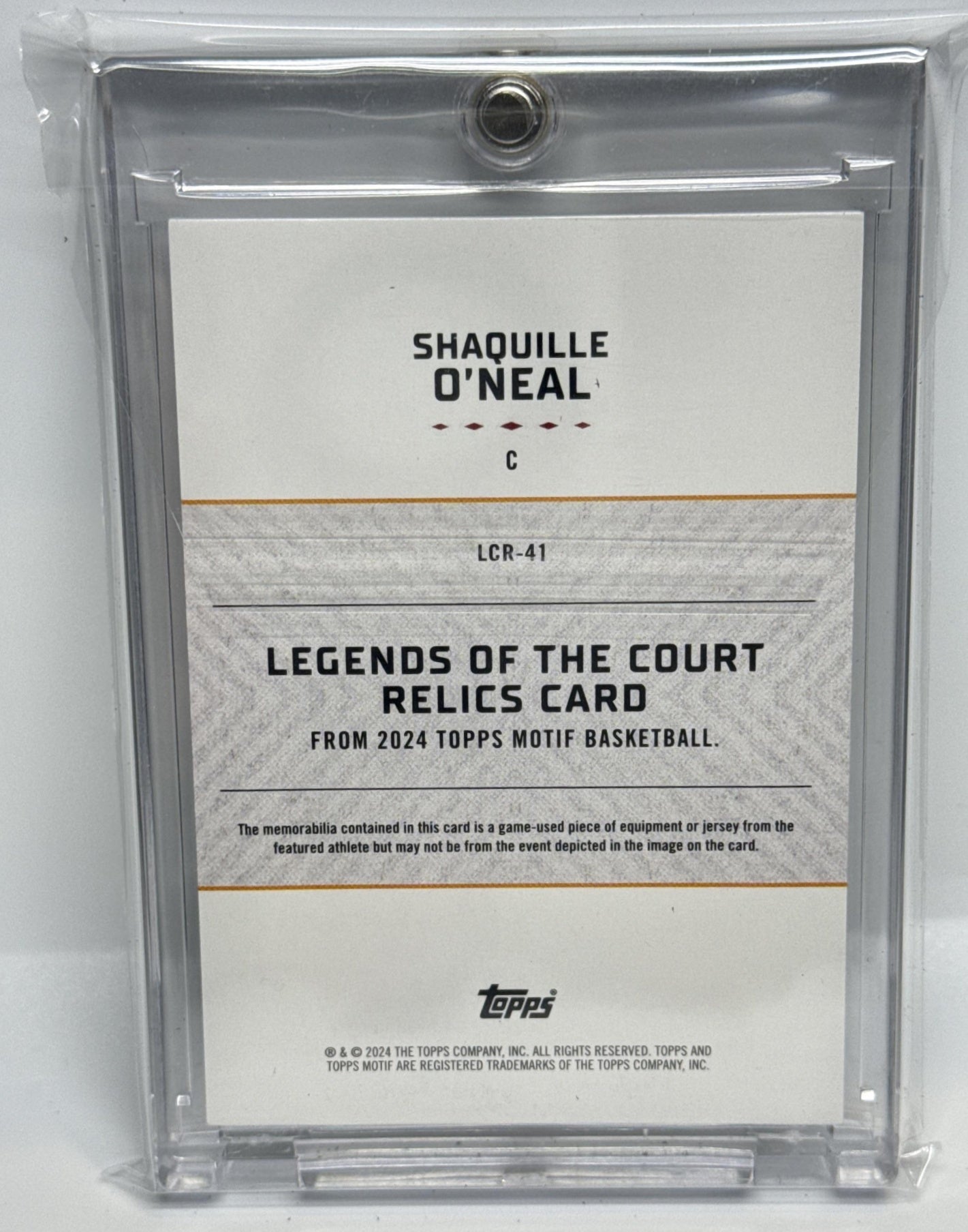 Shaquille O'Neal Topps Motif 2023-24 Pyrrol Scarlet /5 MEM RC Miami Heat