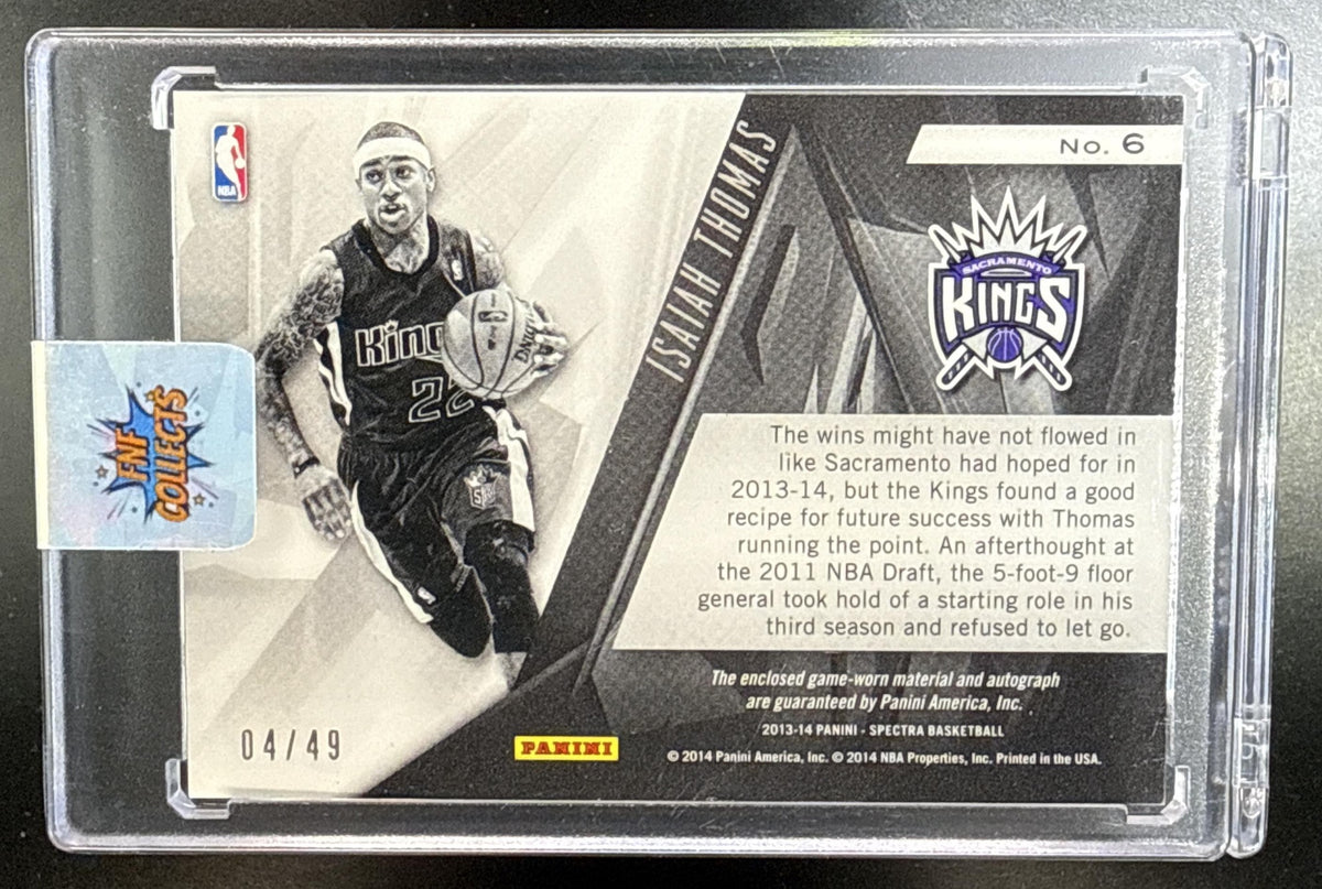 Isaiah Thomas Panini Spectra 2013-14 Indelible Ink /49 Auto Sacramento Kings