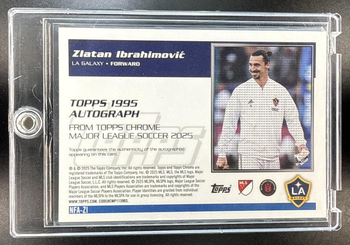 Zlatan Ibrahimovic Topps Chrome MLS 2025 1995 Auto Red Donut Holes /5 LA Galaxy