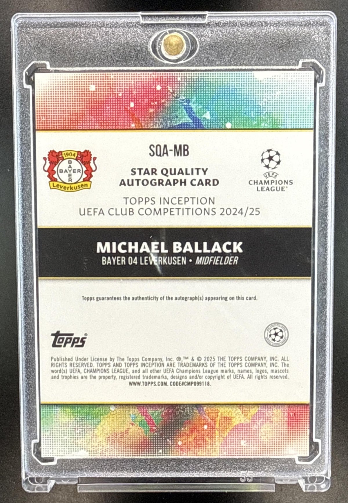 Michael Ballack Topps Inception UCC 2024-25 Green /99 Auto Bayer 04 Leverkusen