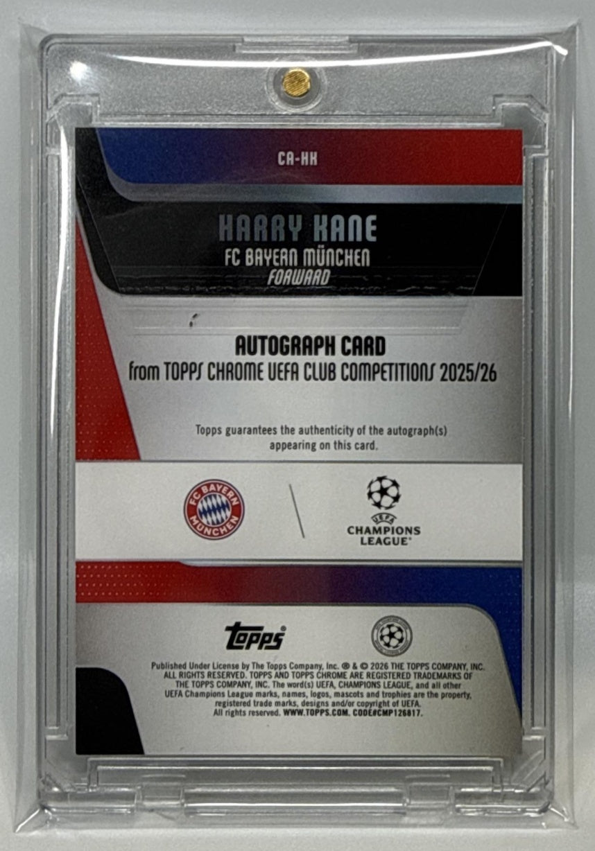 Harry Kane Topps Chrome UCC 2025-26 Green Refractor /99 Auto FC Bayern Munchen