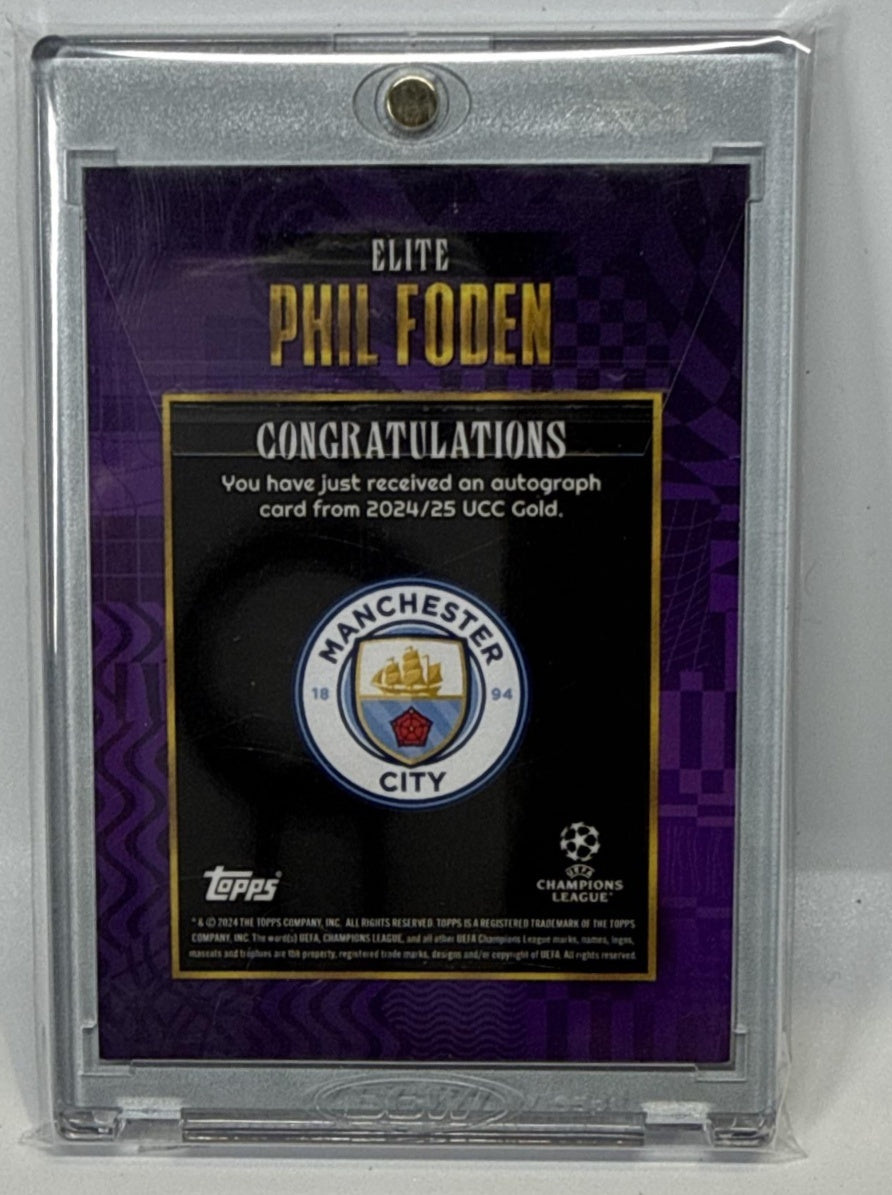 Phil Foden Topps UCC Gold 2024-25 Auto Purple /25 Manchester City
