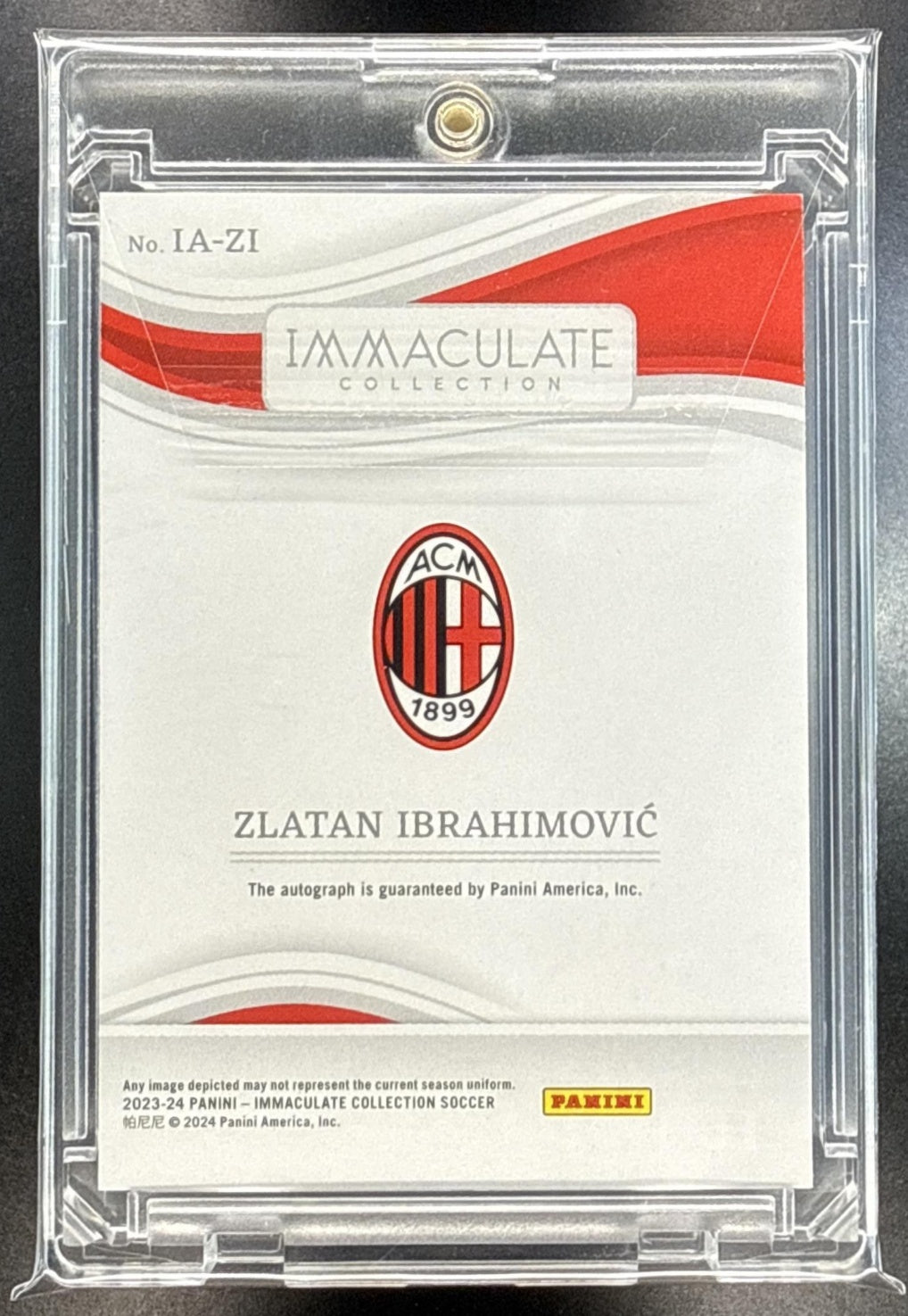 Zlatan Ibrahimovic Panini Immaculate Collection 2023-24 Auto /15 AC Milan