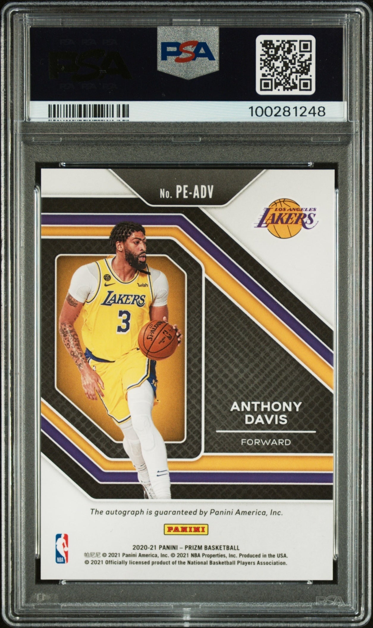 Anthony Davis Panini Prizm 2020-21 Penmanship Auto PSA 10 Los Angeles Lakers