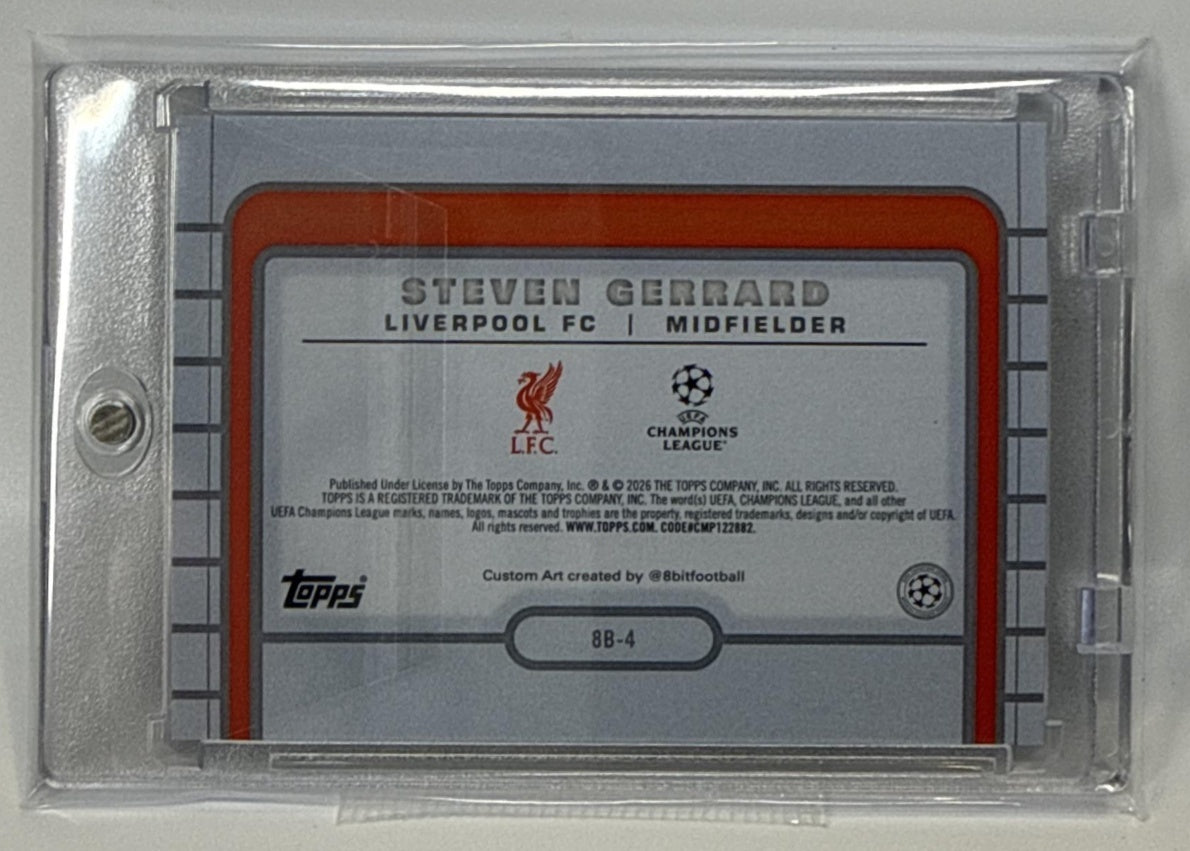 Steven Gerrard Topps UEFA CC 2025-26 8Bit Shots Black Foil /10 Liverpool FC