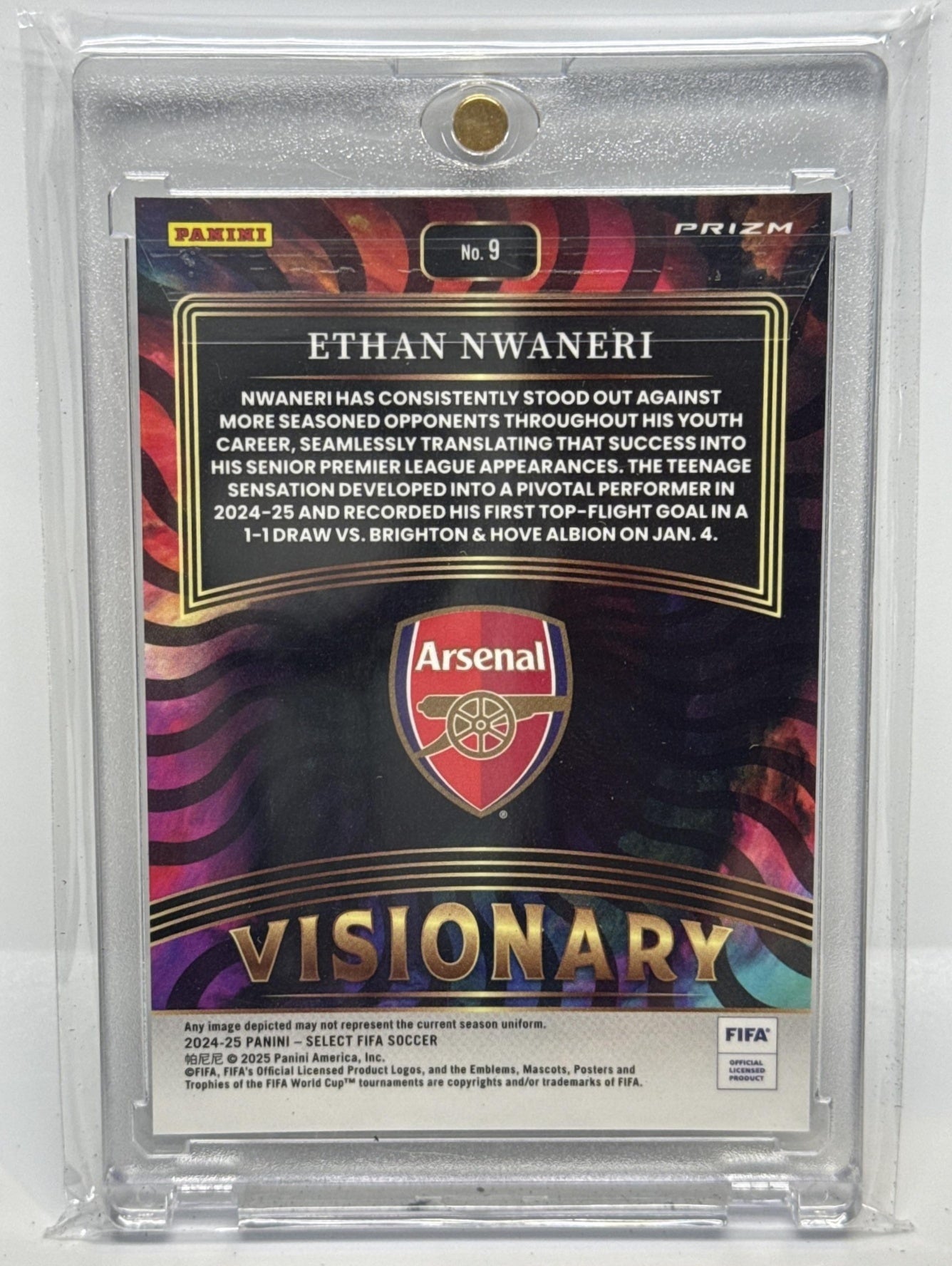 Ethan Nwaneri Panini Select FIFA 2024-25 Visionary Arsenal