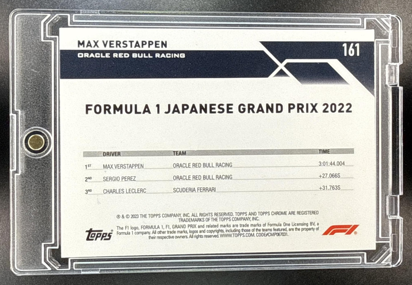 Max Verstappen Topps Chrome Formula 1 2023 Orange Wave /25 Grand Prix Winners