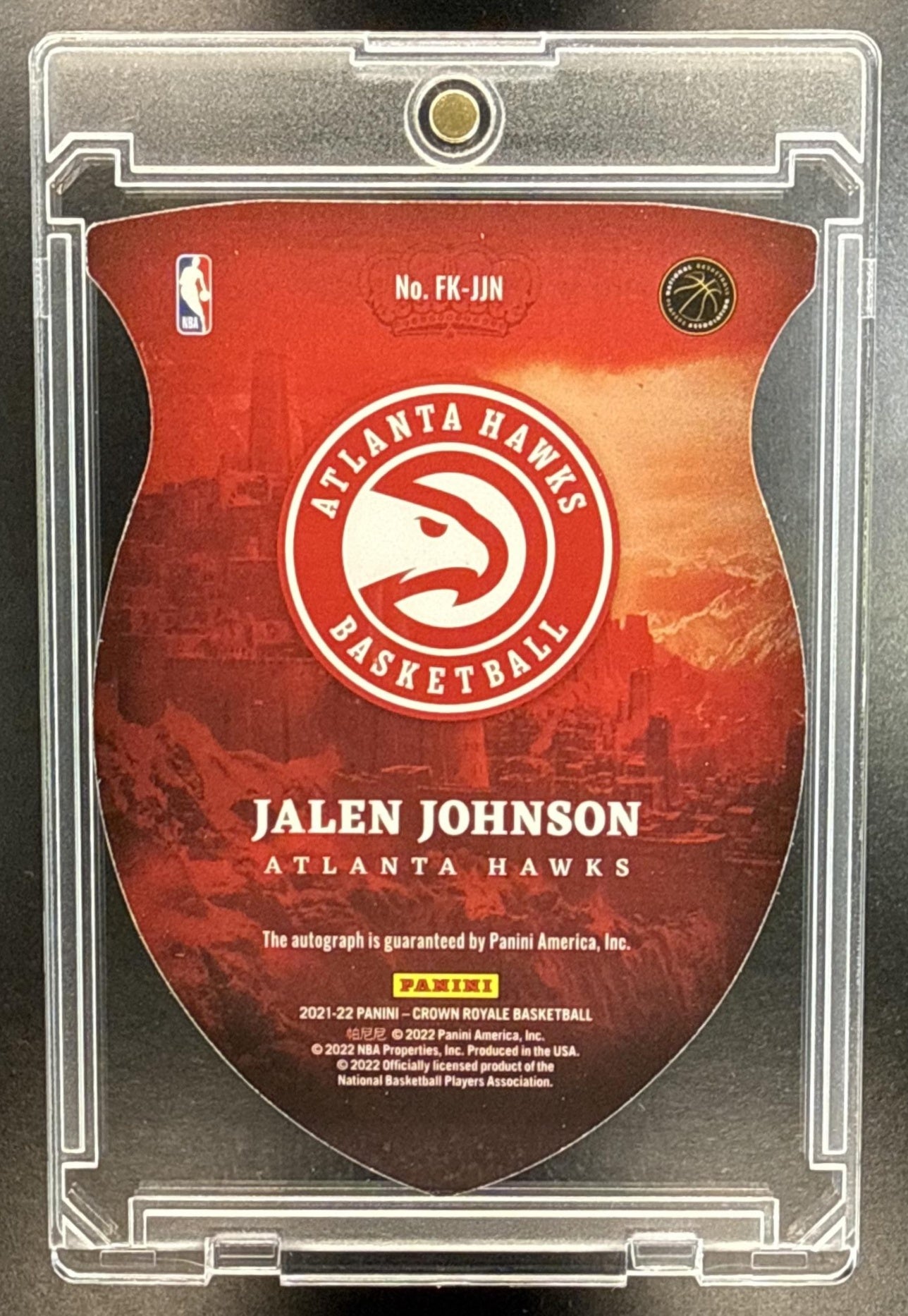 Jalen Johnson Panini Crown Royale 2021-22/49 RC Auto Atlanta Hawks