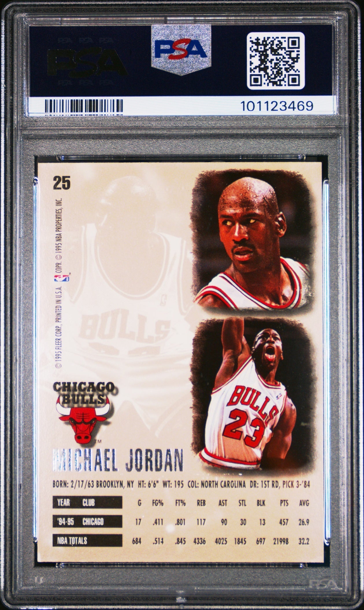 Michael Jordan Fleer Ultra 1995-96 PSA 8 Chicago Bulls