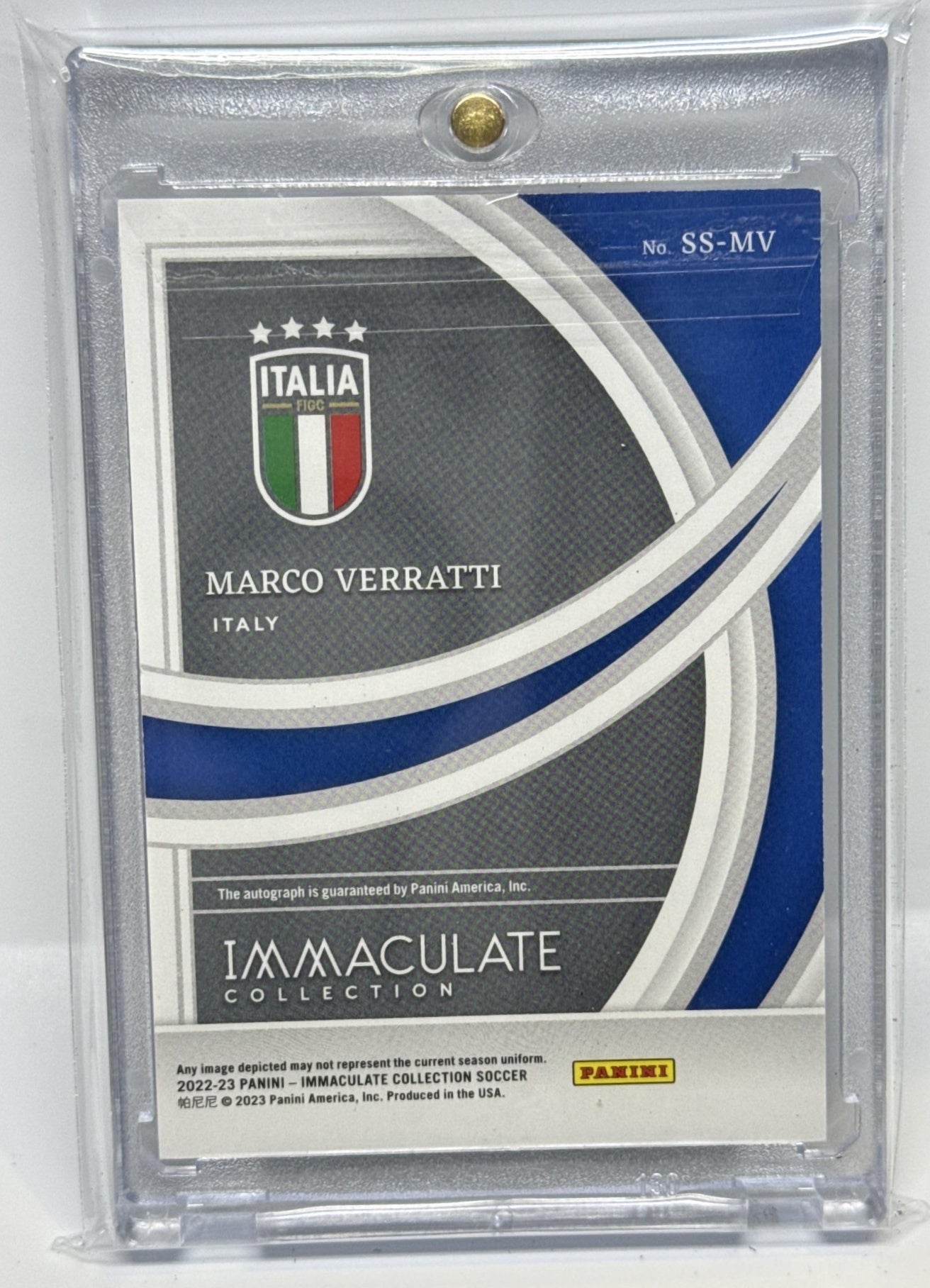 Marco Verratti Panini Immaculate Collection 2022-23 Sapphire /10 Auto Italy