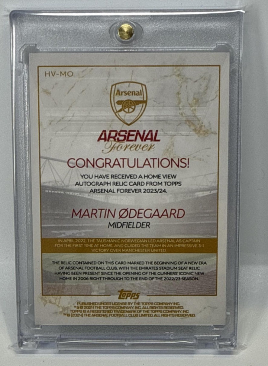 Martin Odegaard Topps Arsenal Forever 2023-24 Home View Auto Relic /25 Arsenal