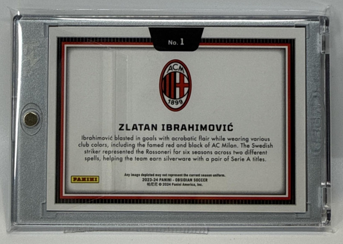 Zlatan Ibrahimovic Panini Obsidian 2023-24 Black Colorblast SSP A.C. Milan