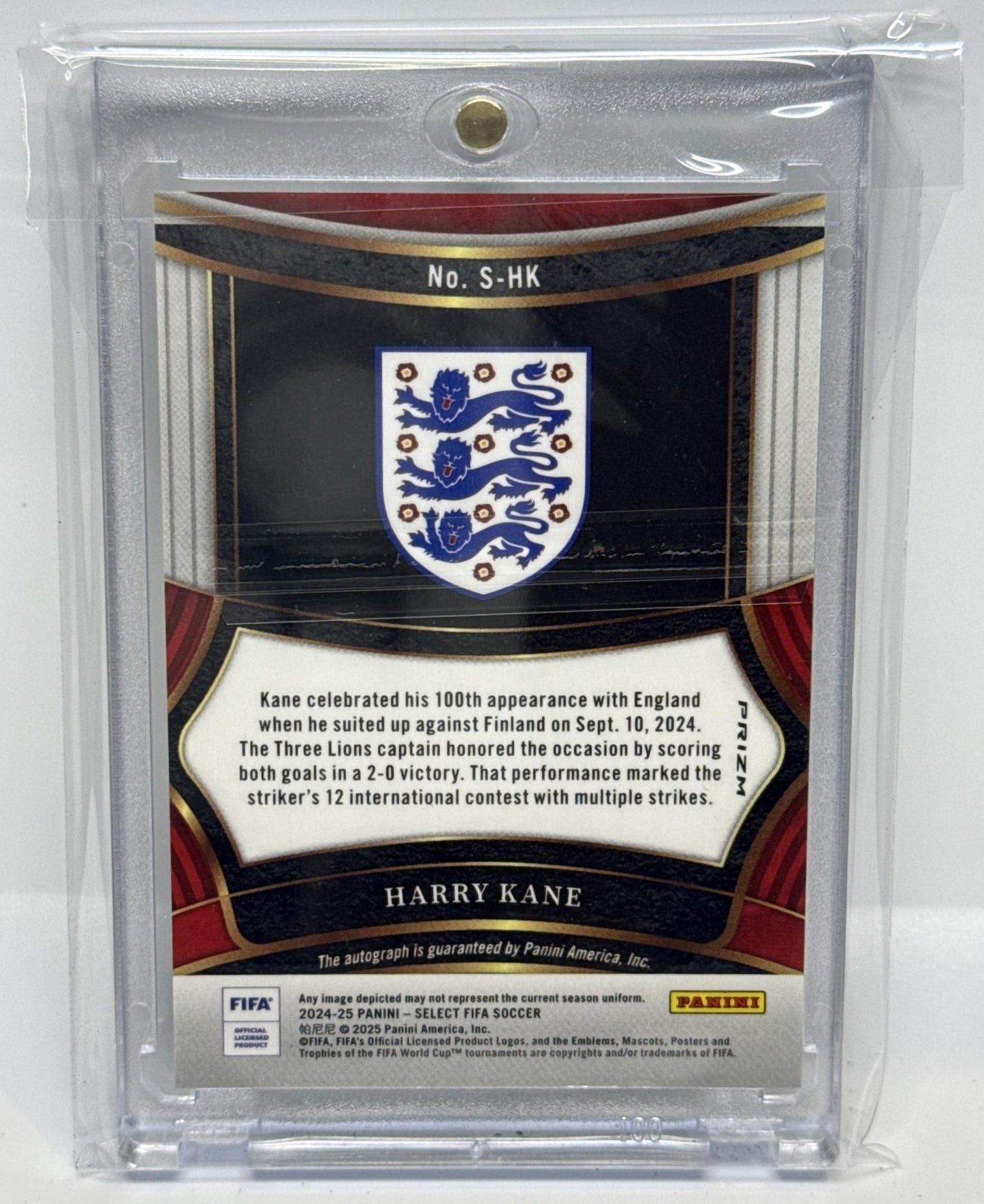 Harry Kane Panini Select FIFA 2024-25 Signatures Auto England