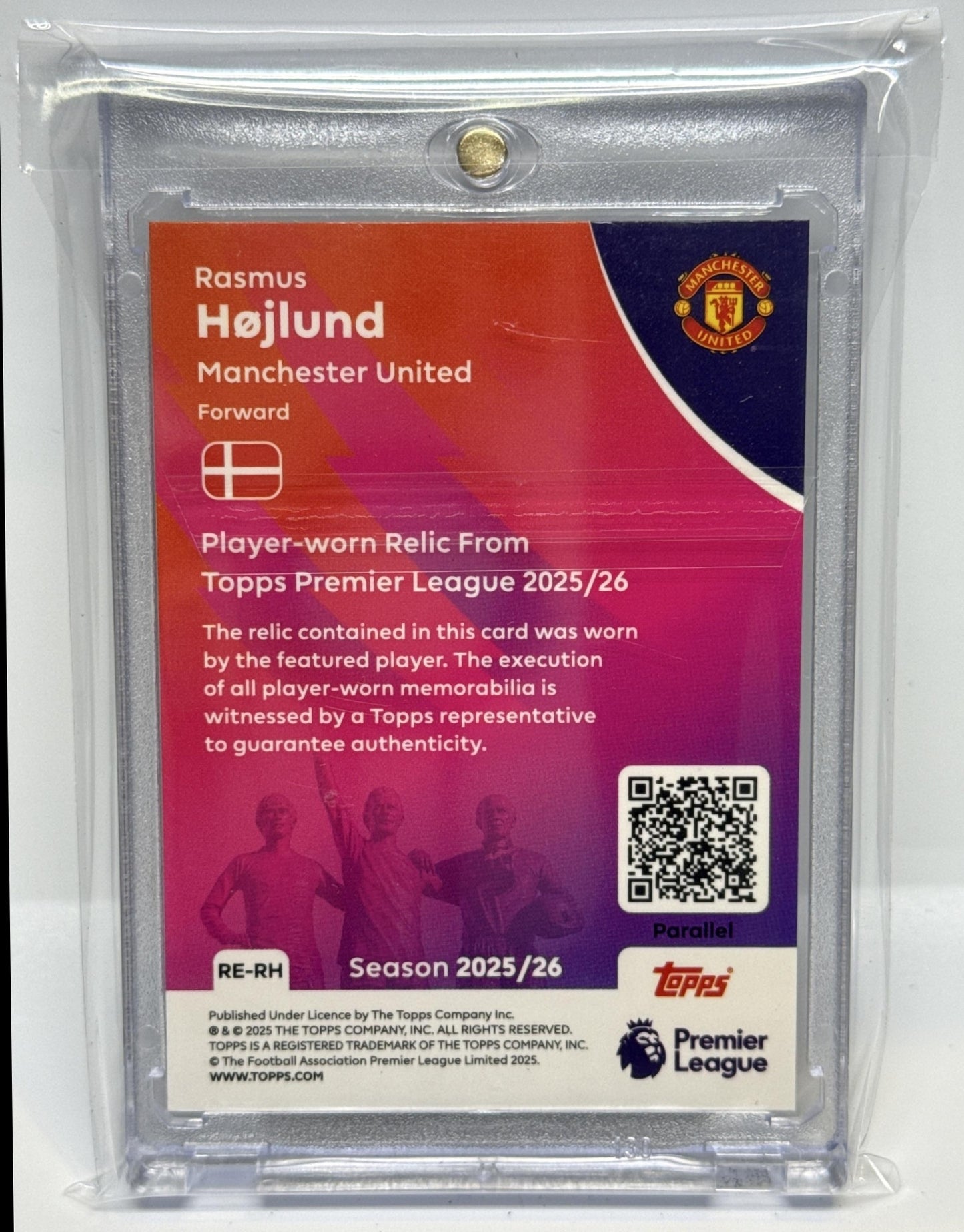 Rasmus Hojlund Topps PL 2025-26 Black Rainbow Foil /10 MEM Manchester United