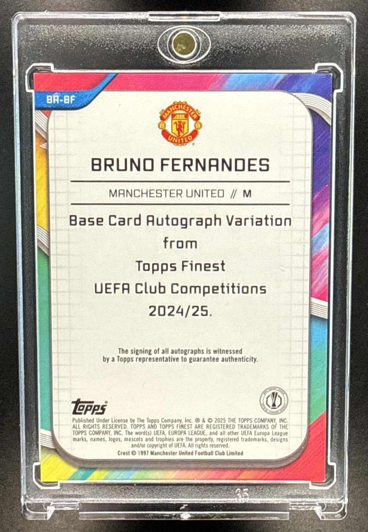 Bruno Fernandes Topps Finest UCC 2024-25 Gold Refractor /50 Auto Manchester United