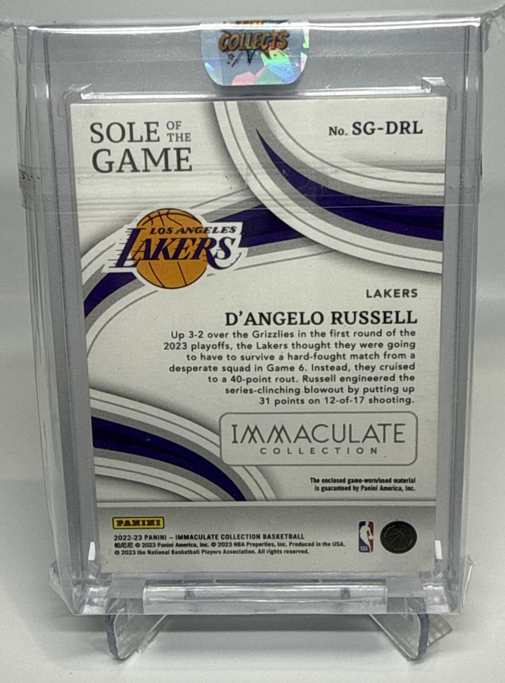 D Angelo Russell Panini Immaculate Collection 2022-23/25 MEM Los Angeles Lakers