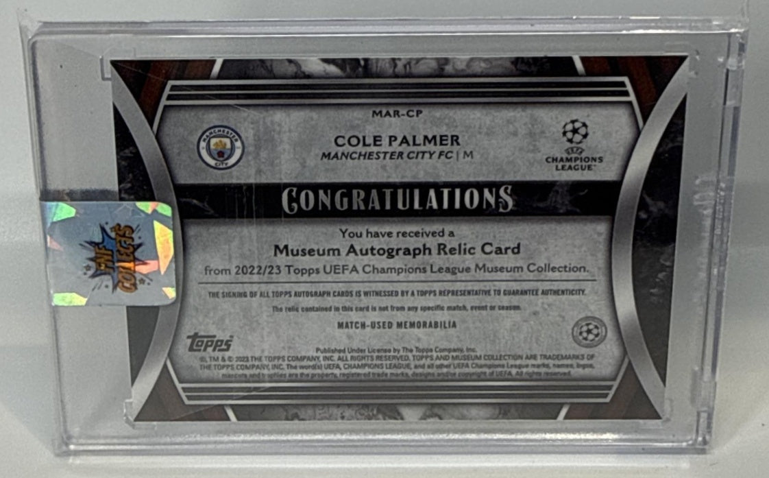 Cole Palmer Topps Museum Collection UCL 2022-23 Auto Relics /299 Manchester City