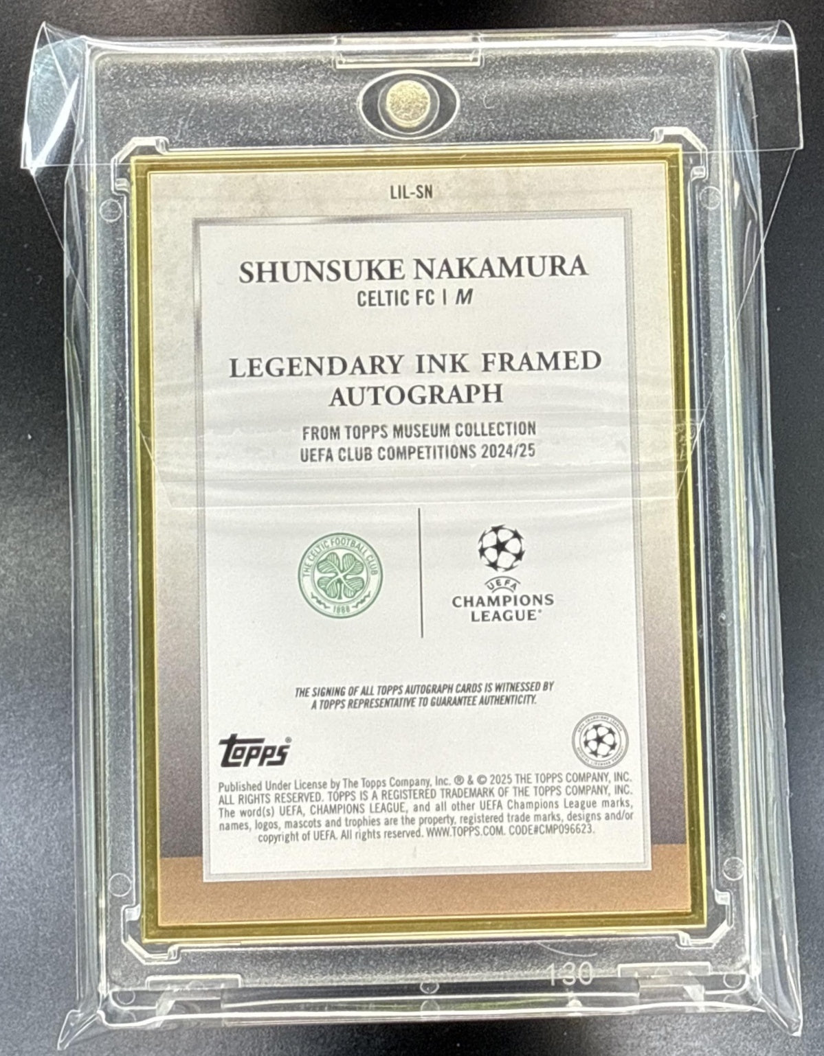 Shunsuke Nakamura Museum Collection UCC 2024 Legendary Ink /25 Auto Celtic FC