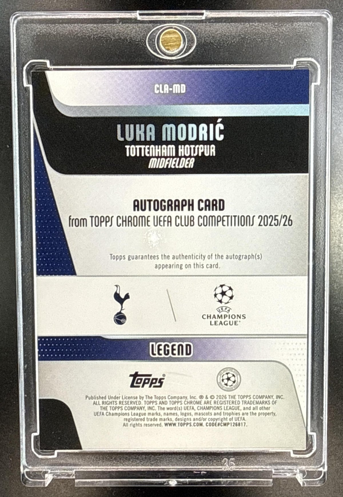Luka Modric Topps Chrome UCC 2025-26 Orange Geometric /25 Auto Tottenham Hotspur