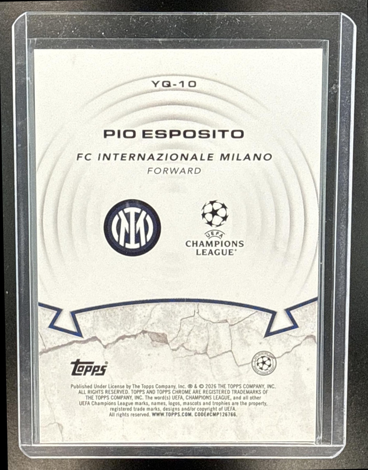 Pio Esposito Topps Chrome UCC 2025-26 Gold Refractor /50 FC Inter Milan