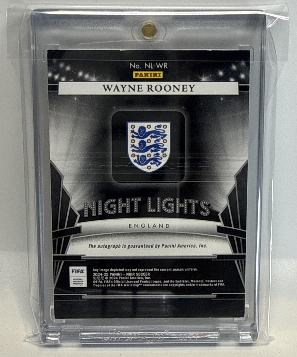 Wayne Rooney Panini Noir 2024-25 Night Lights /25 Auto England