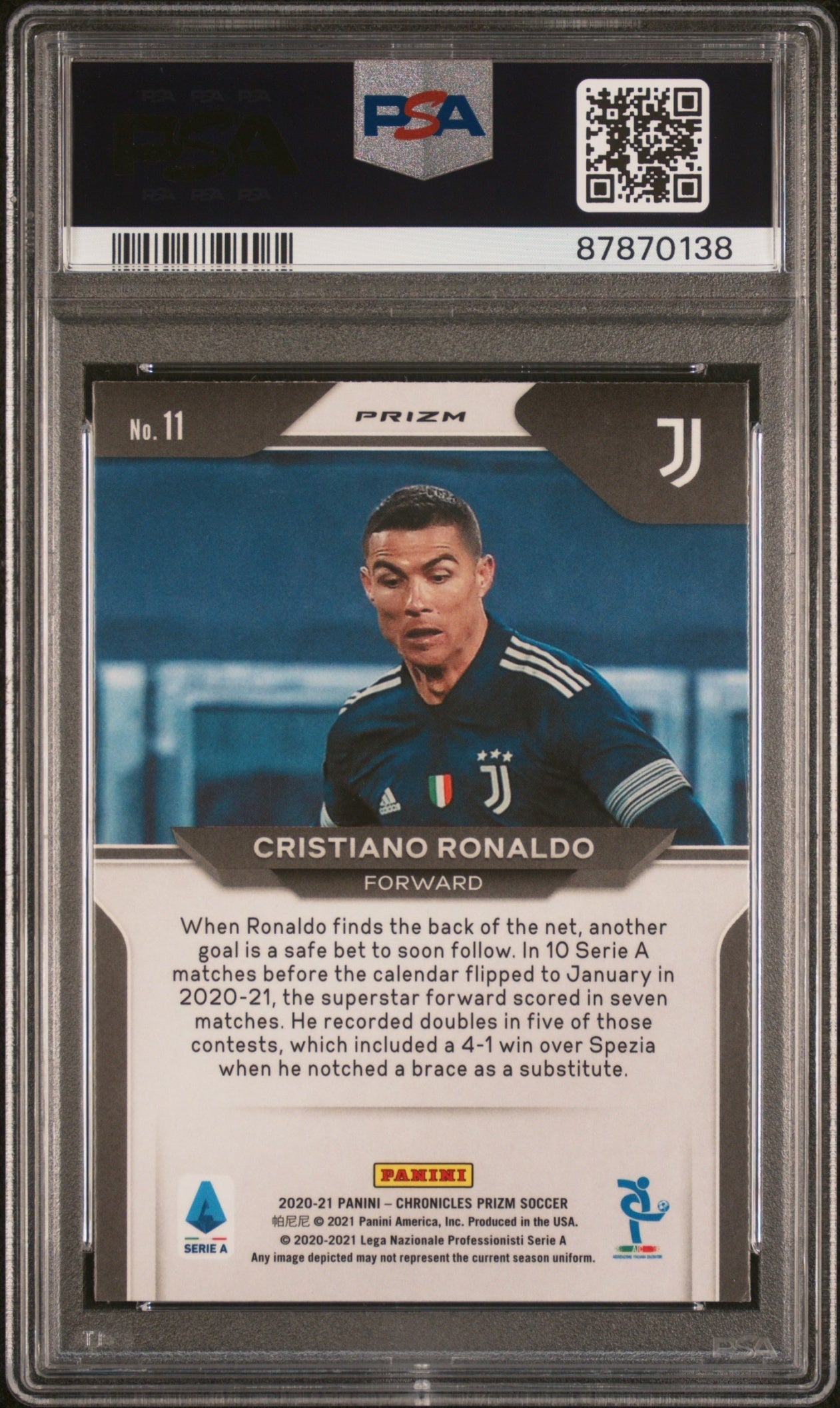 Cristiano Ronaldo Panini Chronicles 2020-21 Gold Power PSA 8 Juventus