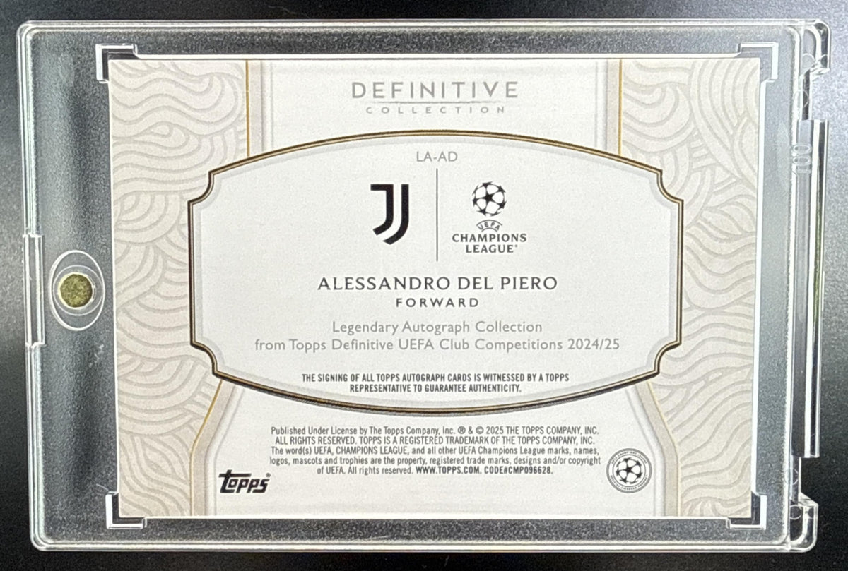 Alessandro Del Piero Topps Definitive Collection UCC 2024-25 Red 1/1 Auto Juventus