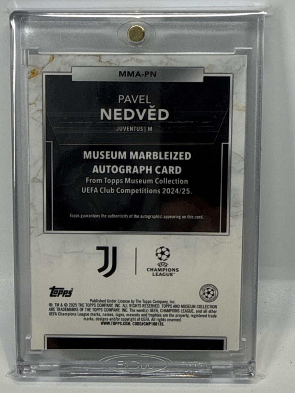 Pavel Nedved Topps Museum Collection UCC 2024-25 Marbleized Auto /50 Juventus