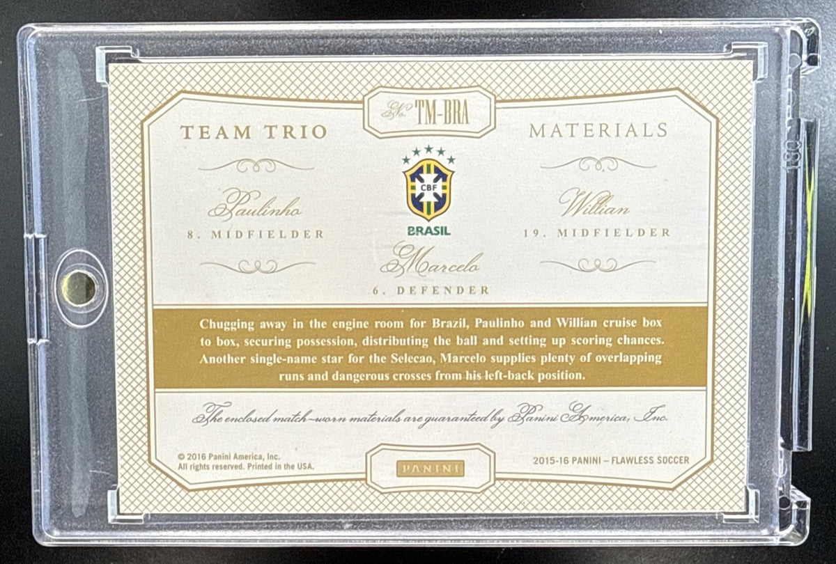Marcelo Paulinho Willian Panini Flawless 2015-16 Emerald /5 MEM Brazil
