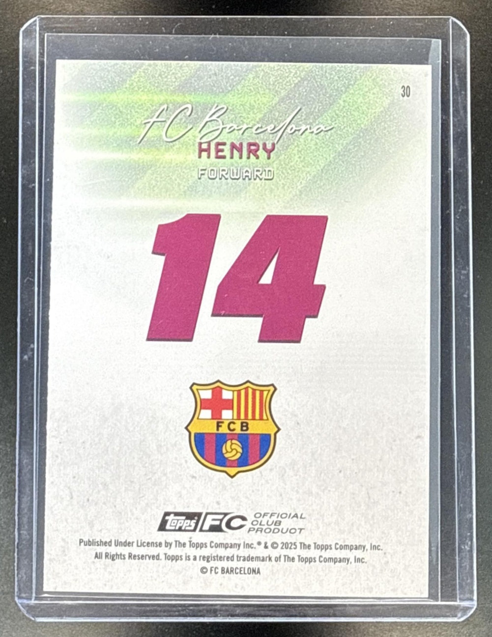 Thierry Henry Topps FC Barcelona Team Set 2025-26 Black Rainbow Foil /10