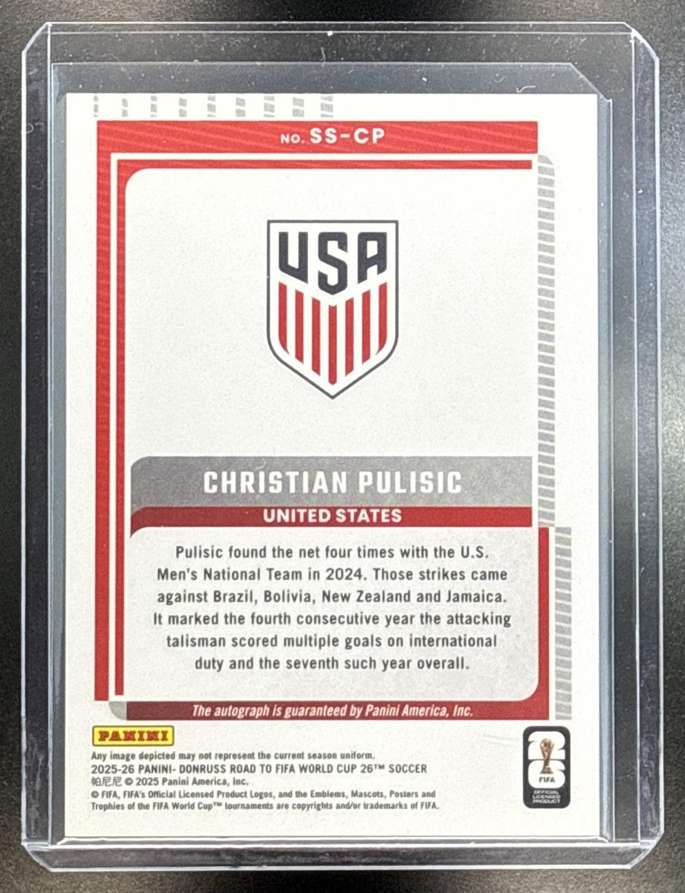 Christian Pulisic Donruss Road to FIFA World Cup 26' 2025-26 Auto United States