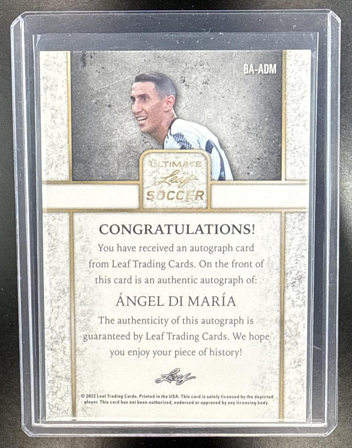 Angel Di Maria Leaf Ultimate 2022 Auto Platinum Spectrum /7
