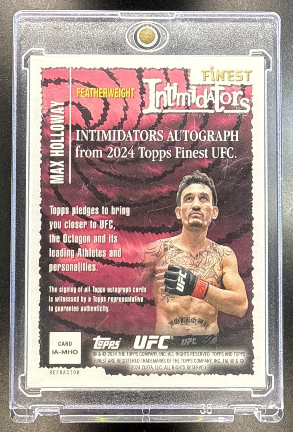 Max Holloway Topps Finest UFC 2024 Intimidators Auto Refractor /99