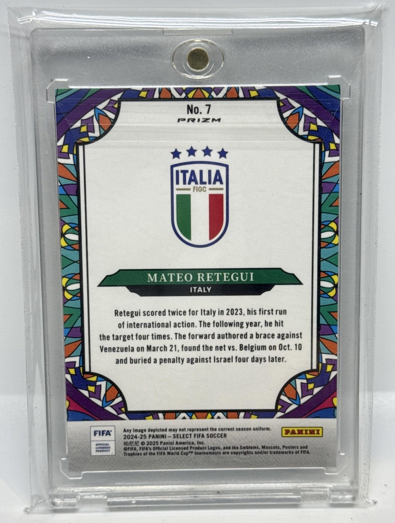 Mateo Retegui Panini Select FIFA 2024-25 Stained Glass Italy
